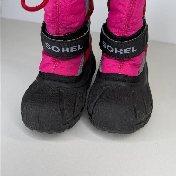 Sorrel flurry pink and black winter snow boots size youth 6 - Picture 6 of 10